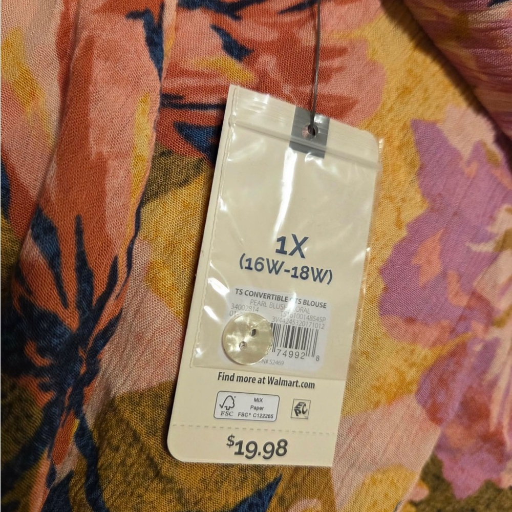 Terra & Sky Floral Off-Shoulder Tunic in Pink, Mustard & Navy - Picture 6 of 9